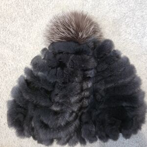 Genuine Chinchilla & Fox Fur Pom Pom